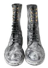 Load image into Gallery viewer, Dolce &amp; Gabbana Black Gray Leather Mid Calf Boots Shoes
