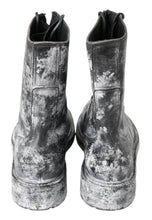 Load image into Gallery viewer, Dolce &amp; Gabbana Black Gray Leather Mid Calf Boots Shoes
