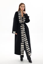 Load image into Gallery viewer, Genuine  French Orylag Fur Italian Cashmere Wool Coat
