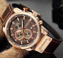 Load image into Gallery viewer, Men's Waterproof Elegant Sport Watch With Chronometers Day View, Leather  Belts And Hardlex Scratch Resistant Glass Perfect Gift For Him

