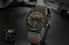 Load image into Gallery viewer, Retro  Waterproof Watch With Chronometers Steel Case And Leather Belts Unique Design Excellent Look Perfect Gift For Your Man
