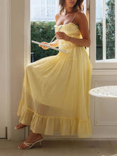 Load image into Gallery viewer, Vintage Ruffled Hem Midi Dress With Tied And Ruched Detail Elegant Feminine Girls Dress
