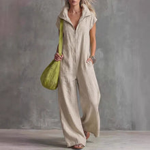 Load image into Gallery viewer, Women's Loose Sleeveless Jumpsuit with Pockets – Linen-Look
