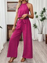 Load image into Gallery viewer, Women's Halter Neck Cropped Top &amp; Wide-Leg Pants Two-Piece Set
