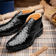 Load image into Gallery viewer, 43-594-BLK MARCO Ostrich Quill Chukka Boot, Black
