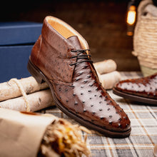 Load image into Gallery viewer, 43-594-BRN MARCO Ostrich Quill Chukka Boot, Brown
