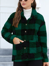 Load image into Gallery viewer, Beautiful Red Women Drop Shoulder Fuzzy Button-Up Jacket Soft And Comfortable Casual Fit Jacket
