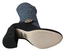 Load image into Gallery viewer, Dolce &amp; Gabbana Black Crystal Mary Janes Booties Shoes
