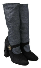 Load image into Gallery viewer, Dolce &amp; Gabbana Black Crystal Mary Janes Booties Shoes
