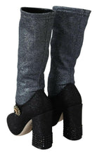 Load image into Gallery viewer, Dolce &amp; Gabbana Black Crystal Mary Janes Booties Shoes
