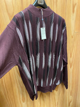 Load image into Gallery viewer, Stacy Adams 2201 Wine Geometric Print Sweater  | Quarter Zip
