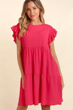 Load image into Gallery viewer, Full Size Smocking Ruffle Short Sleeve Dress with Pockets For Women – Flattering Smocked Dress, Ruffle Short Sleeve Dress, Practical Pocketed Dress, Chic Ruffle Dress, Smocked Waist Dress, Stylish Short Sleeve Dress
