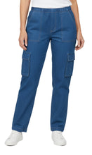 Load image into Gallery viewer, Women's Elastic Stretch Waist Casual Denim Pull-on Cargo Pants
