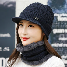 Load image into Gallery viewer, Women’s Fleece-Lined Knit Wool Cap | Winter Warm Hat
