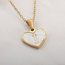 Load image into Gallery viewer, 26 Letter Heart-shaped Necklace White Shell Love Clavicle Chain Fashion Personalized Necklace For Women Jewelry Valentine's Day
