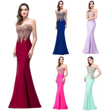 Load image into Gallery viewer, Amazon Europe dress sexy back hollow applique package hip dress fishtail skirt female perspective
