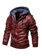 Load image into Gallery viewer, Men's Full Size Zip Up Drawstring Hooded Jacket Plus Size
