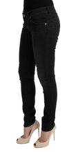 Load image into Gallery viewer, Acht Black Denim Cotton Bottoms Slim Fit Jeans
