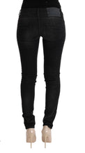 Load image into Gallery viewer, Acht Black Denim Cotton Bottoms Slim Fit Jeans
