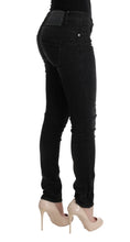 Load image into Gallery viewer, Acht Black Denim Cotton Bottoms Slim Fit Jeans
