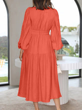 Load image into Gallery viewer, Lightweight Deep V-Neck Balloon Sleeve Maxi Dress Elegant &amp; Flowing Silhouette Unique Dress
