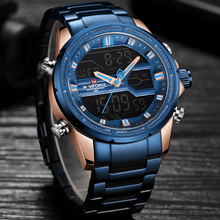 Load image into Gallery viewer, Mens Wrist Watch, Waterproof Analog Digital Watches Multifunction Stainless Steel Business Watches For Man Perfect Gift
