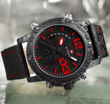 Load image into Gallery viewer, Men's Multifunction Digital Analog Waterproof Watch With Alarm And Automatic Time Zones Unique Design Excellent Gift
