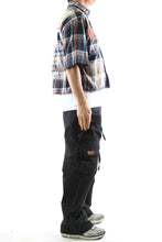 Load image into Gallery viewer, SUIFU Washed Flannel Crop Top Button Down Shirt
