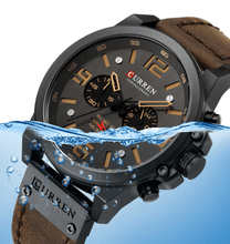 Load image into Gallery viewer, Retro  Waterproof Watch With Chronometers Steel Case And Leather Belts Unique Design Excellent Look Perfect Gift For Your Man
