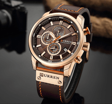 Load image into Gallery viewer, Men's Waterproof Elegant Sport Watch With Chronometers Day View, Leather  Belts And Hardlex Scratch Resistant Glass Perfect Gift For Him
