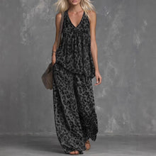 Load image into Gallery viewer, Women’s Leopard Print Sleeveless Top and Chiffon Pants Set
