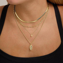 Load image into Gallery viewer, Elegant 14K Gold Plated Cross Necklace — Durable, Hypoallergenic &amp; Timeless
