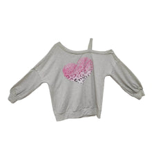 Load image into Gallery viewer, Ladies' Off Shoulder Long Sleeved Printed Love Hoodie
