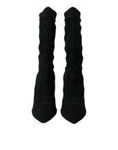 Load image into Gallery viewer, Dolce &amp; Gabbana Black Stiletto Heels Mid Calf Boots Shoes
