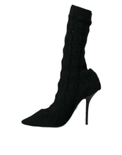 Load image into Gallery viewer, Dolce &amp; Gabbana Black Stiletto Heels Mid Calf Boots Shoes
