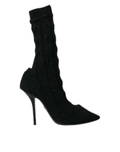 Load image into Gallery viewer, Dolce &amp; Gabbana Black Stiletto Heels Mid Calf Boots Shoes
