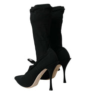Load image into Gallery viewer, Dolce &amp; Gabbana Black Stiletto Heels Mid Calf Boots Shoes
