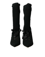 Load image into Gallery viewer, Dolce &amp; Gabbana Black Stiletto Heels Mid Calf Boots Shoes
