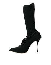 Load image into Gallery viewer, Dolce &amp; Gabbana Black Stiletto Heels Mid Calf Boots Shoes
