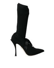 Load image into Gallery viewer, Dolce &amp; Gabbana Black Stiletto Heels Mid Calf Boots Shoes
