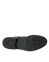 Load image into Gallery viewer, Dolce &amp; Gabbana Black Leather Crystal Buckles Boots Shoes
