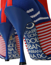 Load image into Gallery viewer, Dolce &amp; Gabbana Red Blue Stretch Sock Style Short Boots Logo Shoes
