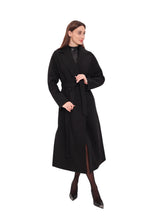 Load image into Gallery viewer, Cambridge Comfort Wraparound Wool Cashmere Coat in Black
