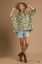 Load image into Gallery viewer, Umgee Abstract Print Button-Up Oversized Shirt
