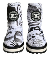 Load image into Gallery viewer, Dolce &amp; Gabbana White Padded Logo Print Mid Calf Boots Shoes
