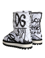 Load image into Gallery viewer, Dolce &amp; Gabbana White Padded Logo Print Mid Calf Boots Shoes
