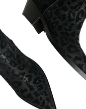 Load image into Gallery viewer, Dolce &amp; Gabbana Black Gray Leopard Cowboy Boots Shoes
