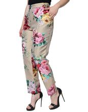 Load image into Gallery viewer, Dolce &amp; Gabbana Beige Floral Jacquard High Waist Tapered Pants
