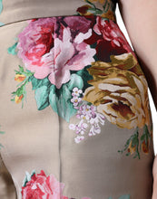 Load image into Gallery viewer, Dolce &amp; Gabbana Beige Floral Jacquard High Waist Tapered Pants
