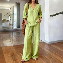 Load image into Gallery viewer, Long Sleeve Top &amp; Full-Length Pants Two-Piece Set – 9 Colors S–3XL
